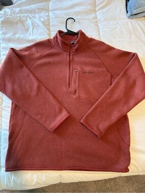 Eddie Bauer Men's Rust Half-Zip Fleece Pullover